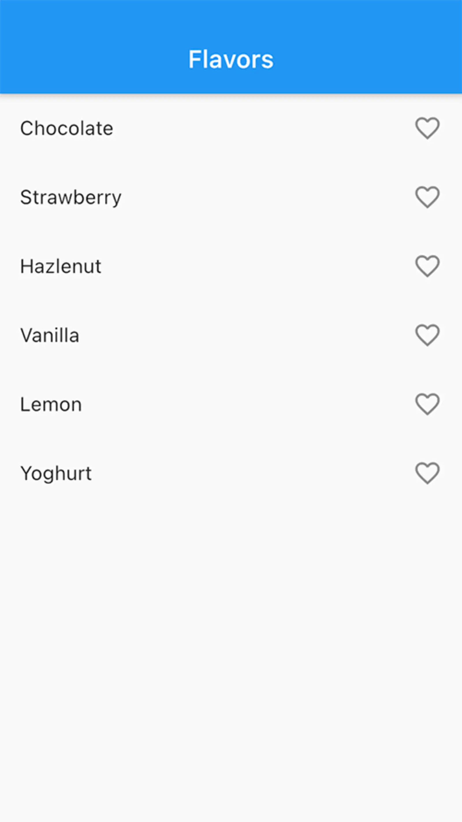 Now our app shows all our Flavors.